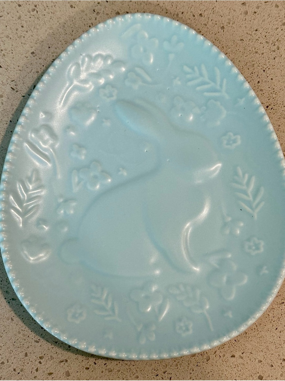 Blue Pastel Bunny Ceramic Plate